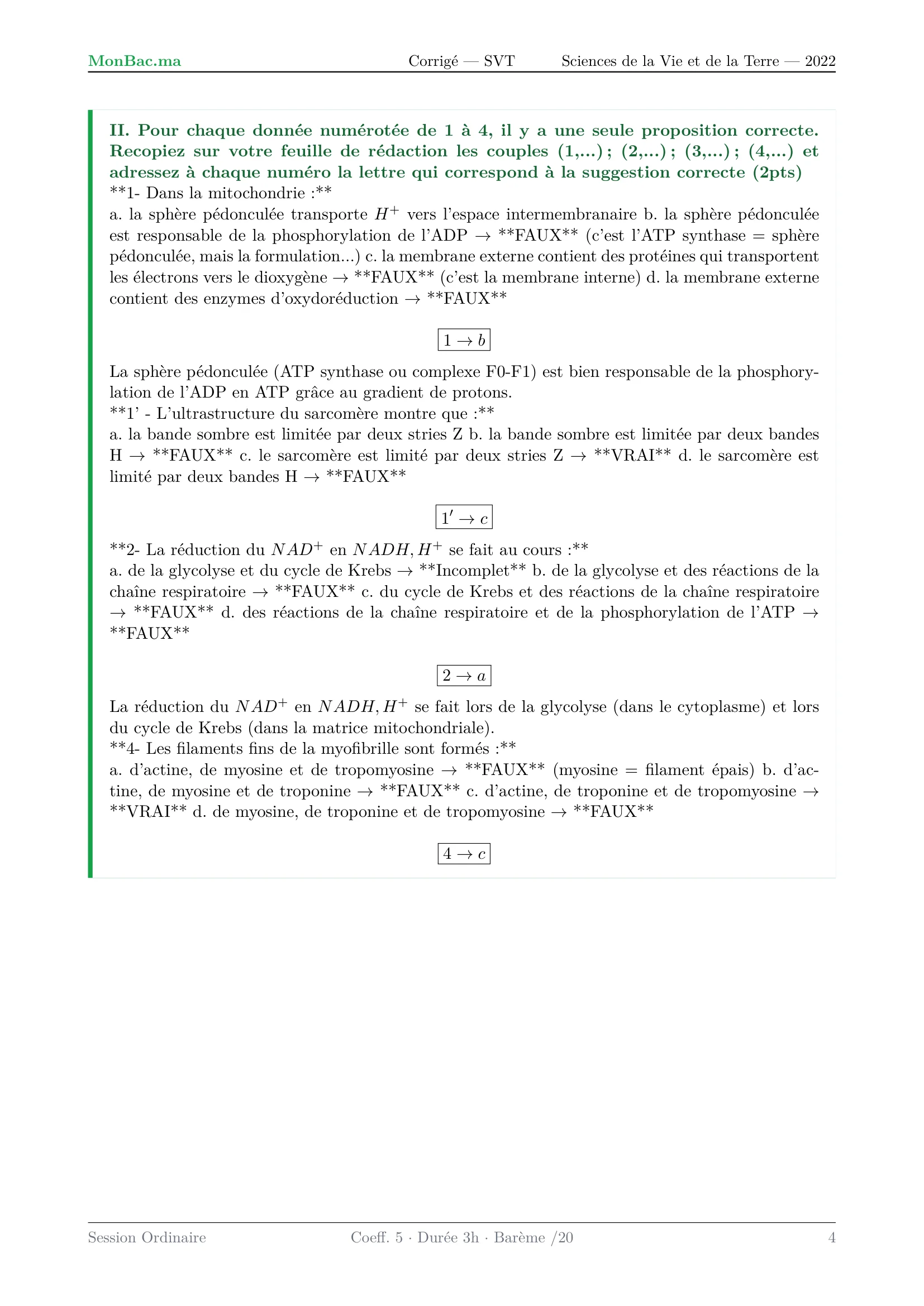 Corrige SVT Bac SVT 2022 page 4