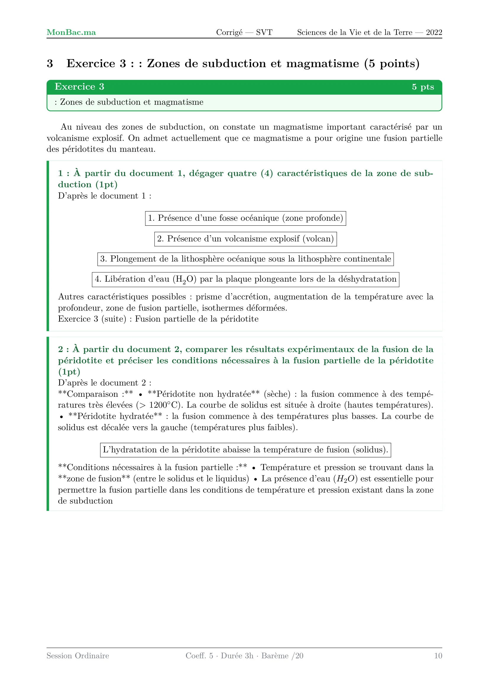 Corrige SVT Bac SVT 2022 page 10