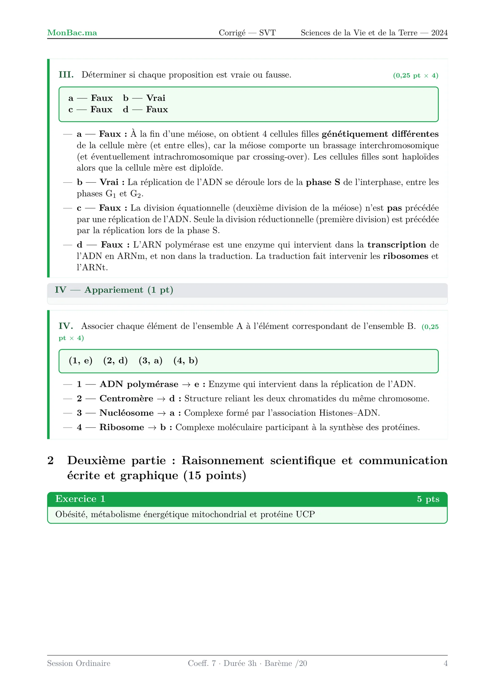Corrige SVT Bac SVT 2024 page 4