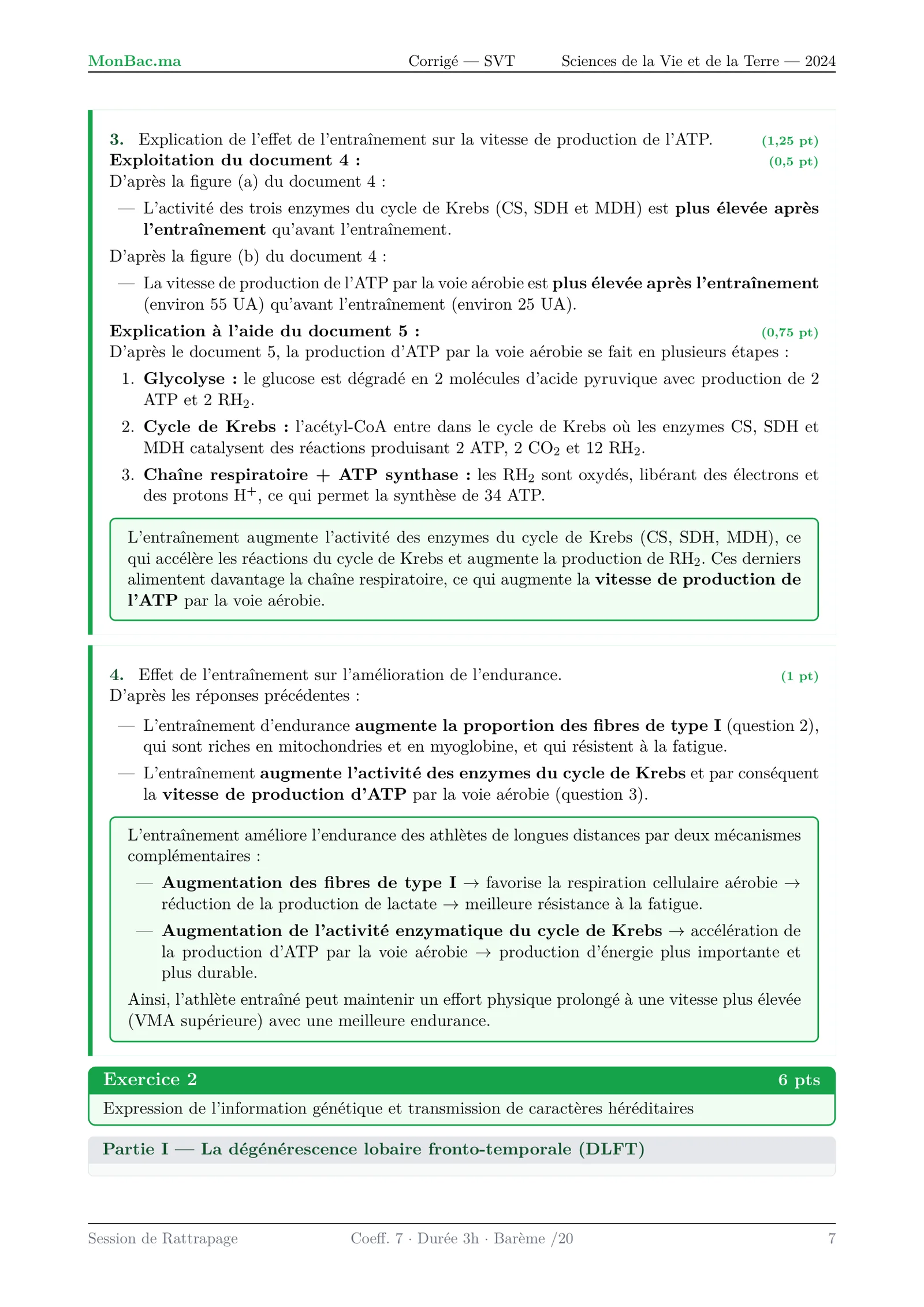 Corrige SVT Bac SVT 2024 page 7