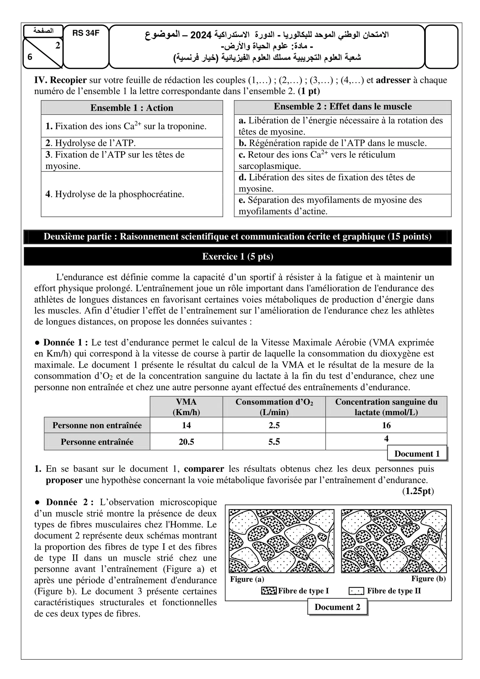 Sujet SVT Bac SVT 2024 page 2