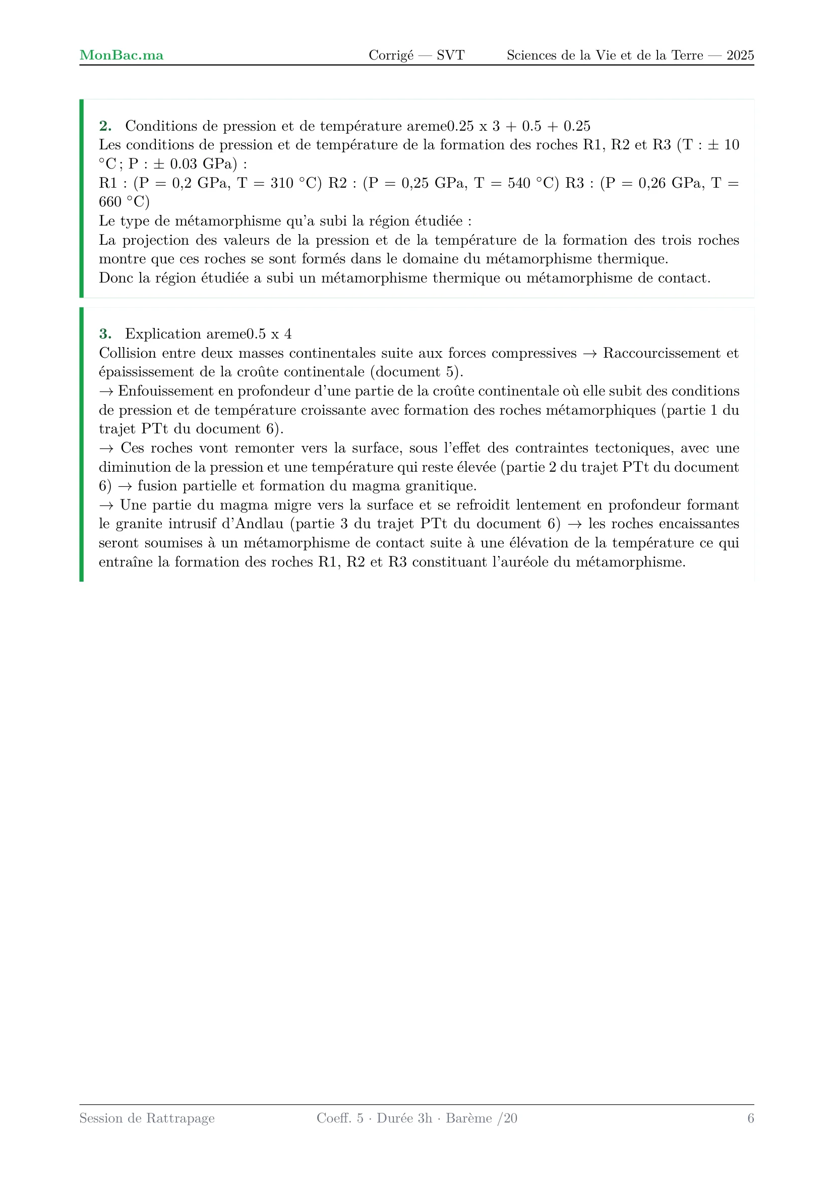 Corrige SVT Bac SVT 2025 page 6