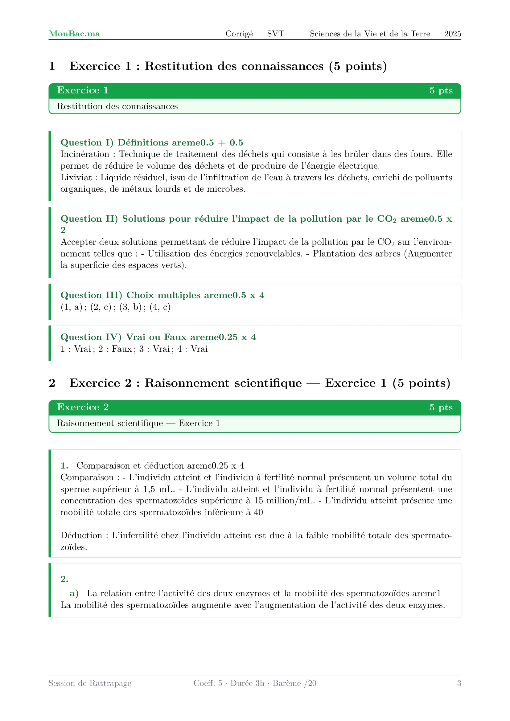 Corrige SVT Bac SVT 2025 page 3